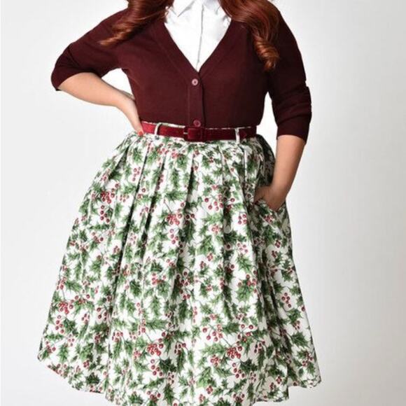 HELL BUNNY Holly Berry Skirt Sz XL - Picture 7 of 12